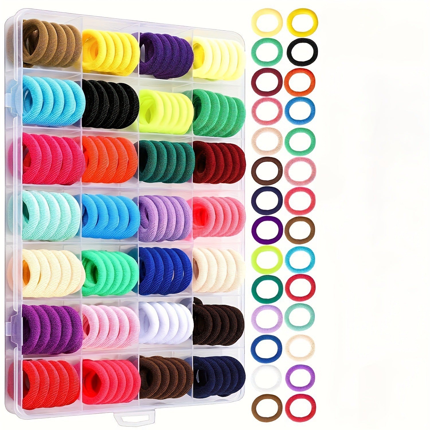 Cross-border special for children's rubber bands, colored hair ropes, 24/28/32-color boxed head ropes, hair pulling needles, pointed tail combs
