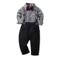Boys' spring outfit: new korean style striped long-sleeve shirt two-piece set for baby boys