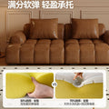 Retro style cat scratch oil wax leather puff sofa living room for home small apartment apartment straight row american square sofa