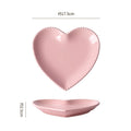 Creative heart-shaped ceramic dish - unique heart plate for snacks, jewelry, home use, cake, fruit, and heart-shaped desserts