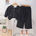 new trendy kids' fashionable baby spring/autumn letter & heart hooded long sleeve two-piece set - girls' spring outfit