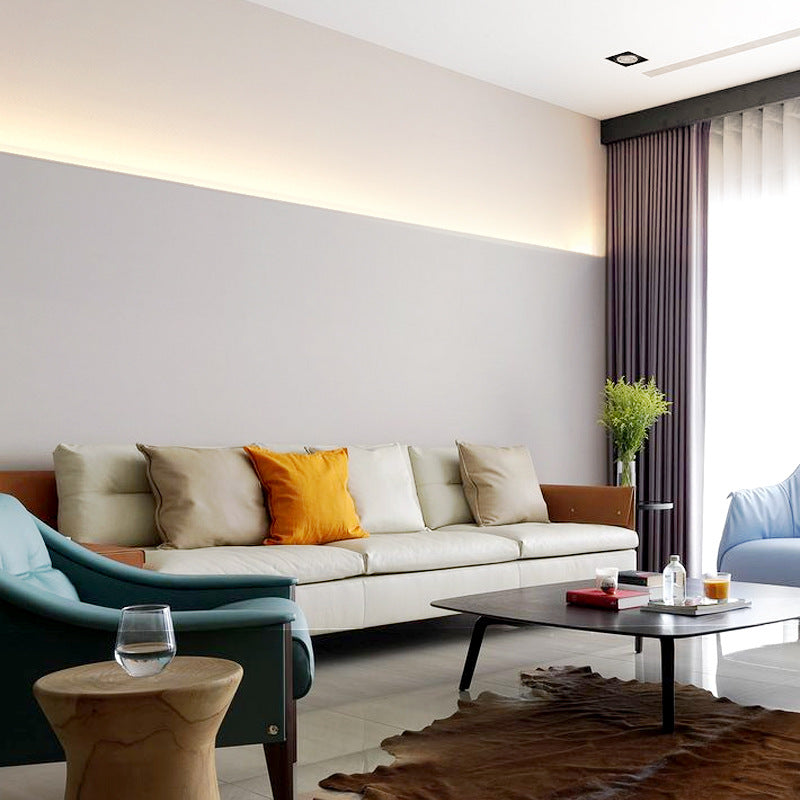 upward lighting linear corner return reflective light slot with ceiling washing top pre-embedded waist line invisible wall washing line light