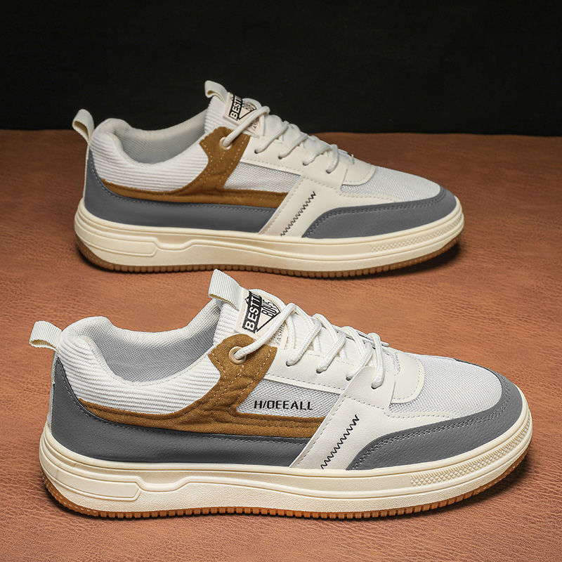Men's spring 2025 new arrivals: breathable, hong kong style, versatile, dirt-resistant mesh sneakers - trendy, lightweight, soft sole athletic casual shoes