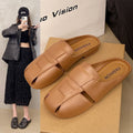 2025new arrivalfashion mule toe slippers women's outwear lazy slippers casual flatseasiest for matchelegantpopular half cover
