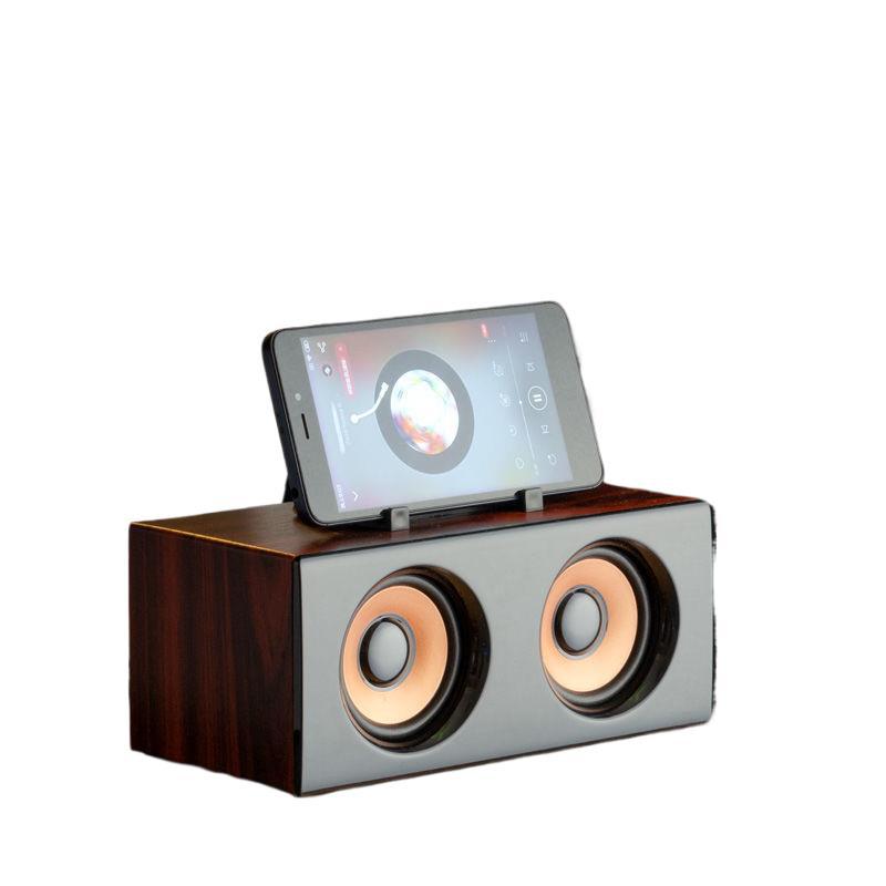 New wooden bluetooth speaker with high volume 3d surround sound, usb drive, radio, and multifunctional retro audio system