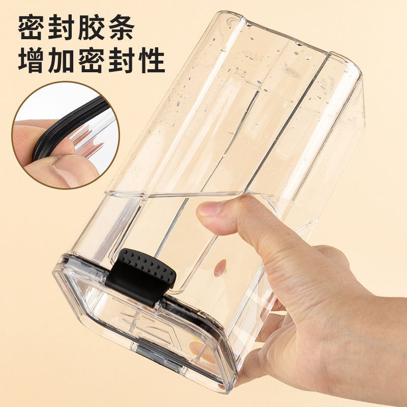 One piece of delivery PET kitchen transparent food sealed jar square moisture-proof sealed jar grain storage box