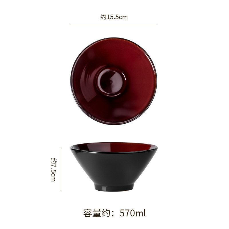 Retro style kiln discoloration clay hat bowl japanese restaurant high-looking ramen bowl home practical soup bowl noodle bowl