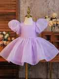 Export dressfashion puff sleeve tutu skirtbows princess skirt girl dress dress first birthday evening dress