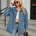 foreign trade european and american clothing  independent station new arrival washed loose denim outwearlong sleeves hooded tops