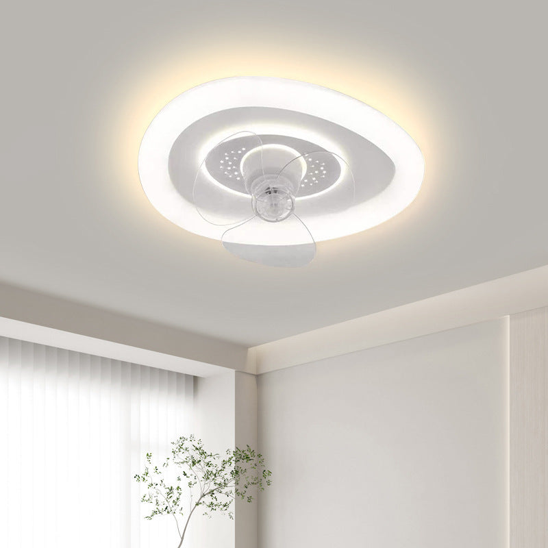 Zhongshan simple ceiling light bedroom fan light 2024 new integrated silent 360 shaking head led restaurant ceiling fan light