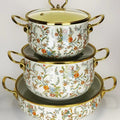 Factory direct sales cross-border hot selling thousands of charming flowers, birds and flowers enamel soup pot 20cm24cm30cm