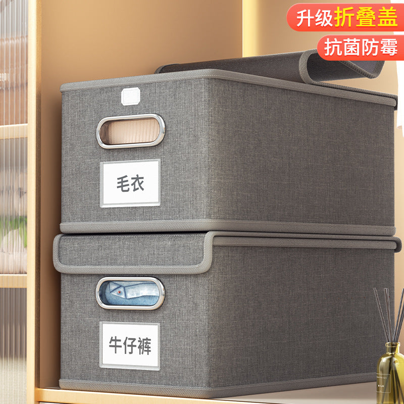 Clothes Storage Box Household Clothing Pants Folding and Finishing Basket Wardrobe Layered Storage Artifact Fabric Cation