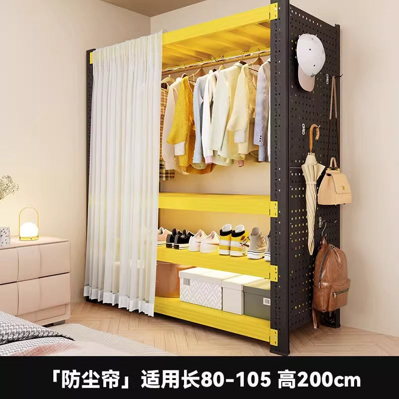 [shelf accessories] square hole perforated board storage rack metal multi-functional clothes rail shelf clothes hanger dustproof curtain