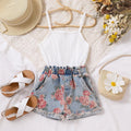 cute girl jumpsuit suspender pit denim printingsuit wholesale one piece drop shipping