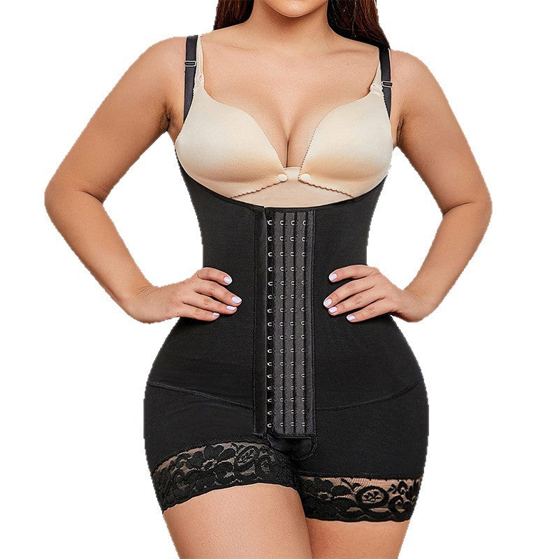 Women's high-waisted lace bodysuit shapewear - postpartum tummy control, butt lift, hip slimming, and body shaping