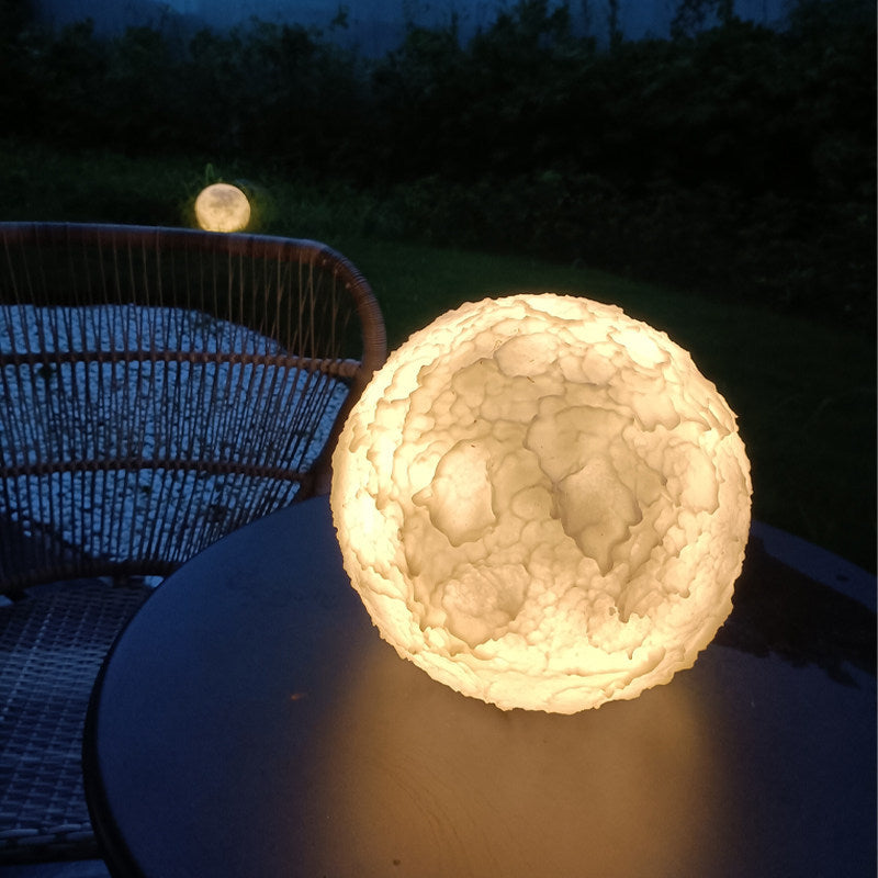 Outdoor waterproof patio light meteorite crater moon lamp pool light garden light minimalist creative rechargeable light fiberglass
