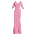 European and american export african women's evening gown elegant long one-shoulder mermaid host dress long skirt