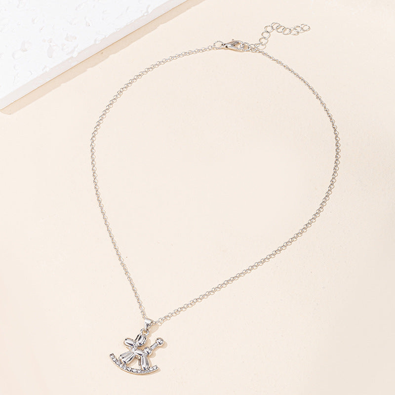 European and american cross-border e-commerce new jewelry fashion diamond-studded animal pendant versatile rabbit cat alloy necklace necklace