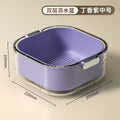 Double-layer vegetable basin suit drain basket kitchen for home plastic fruit washing tray living room coffee table new arrival vegetable basket