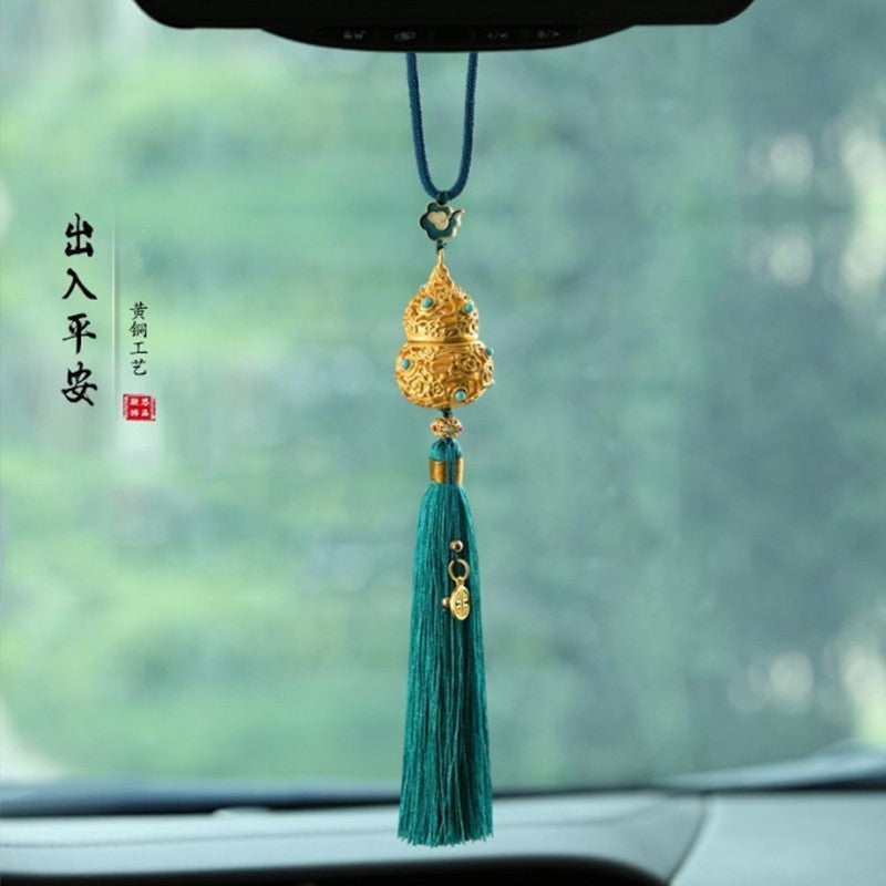 Car pendant car pendant retrocut out gourd car interior decoration car hanging ping an double tassel chinese style pendant