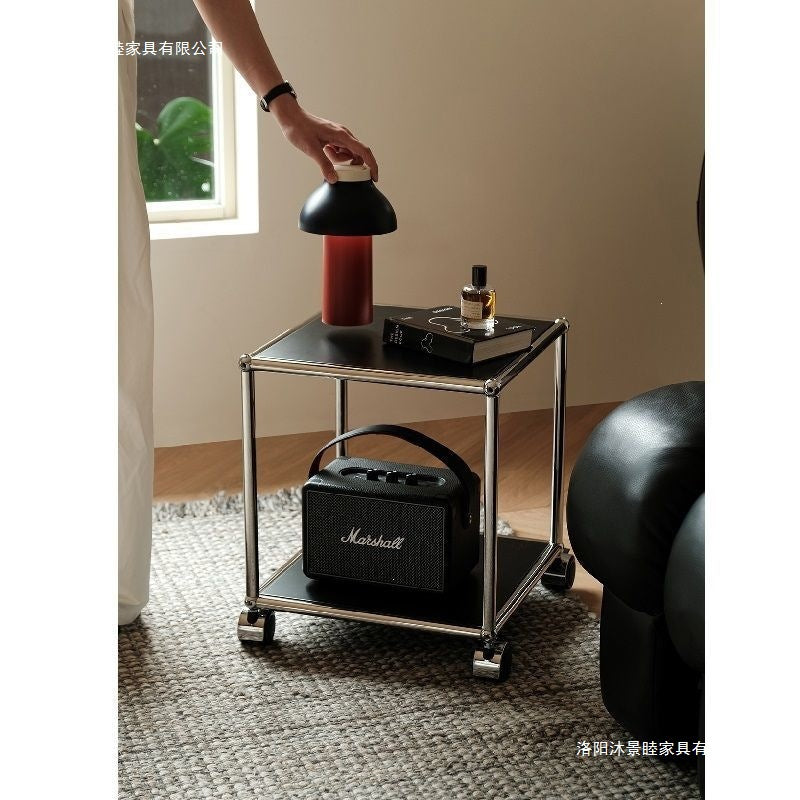 Luxury-style multi-functional steel corner table for living room or study - silent, mobile side table for home use, perfect for sofa side