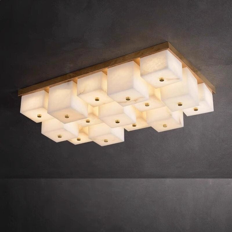 Marble all-copper ceiling lamp modern new chinoiseriecasualaccessible luxury bedroom dining room study lamp designer creative living room