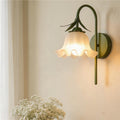 Rattan flower wall lamp nordic french cream lamp bright daily hook light aisle decorative wall lamp