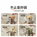 Food-grade 304 stainless steel deep fryer - compact home fryer with strainer, large capacity noodle cooker, multi-purpose pot