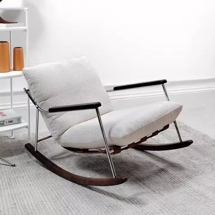Single fika rocking chair italianaccessible luxury casual sofa rocking chair living room balcony lazy rocking chair sofa wholesale