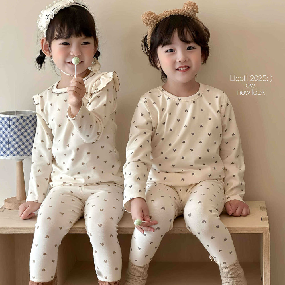 Korean style baby pajama set - spring/autumn cotton underwear set for kids - all-cotton long johns for boys and girls - autumn/winter base layer