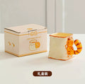 Cat-themed ceramic mug - underglaze decoration, high-style design, perfect for office or home use, creative and cute coffee cup