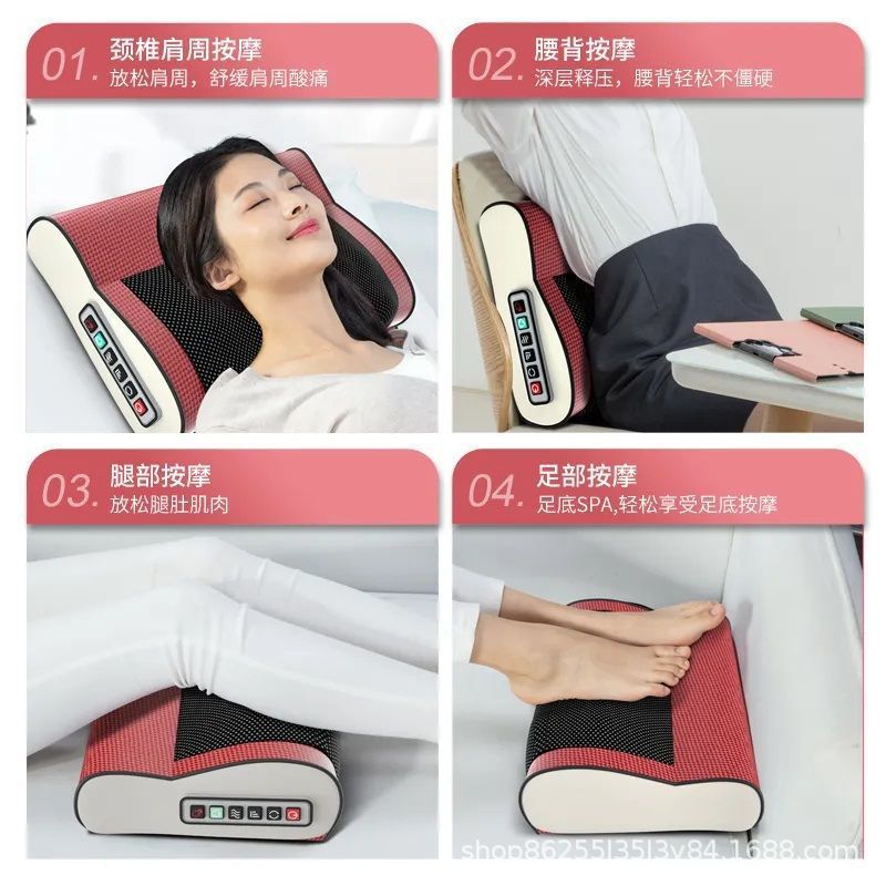 New multifunctional heated massage cervical pillow - professional neck massager with smart heating for back and neck relief