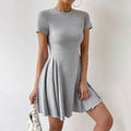 new european and american cross-border women's shein sexy mermaid ballet mini dress - slimming knitted dress