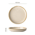 Retro kiln round disc with edge afternoon tea cake plate coffee cup and saucer restaurant bone plate snack plate for home fruit plate