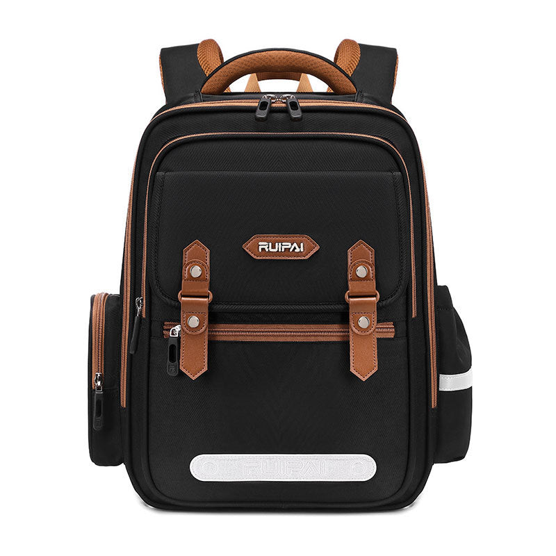 Rui brand primary school students spine care schoolbag for grades 5-6, large-capacity burden reduction for men and women, water-proof children's cloud schoolbag for men