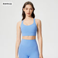 new arrival fitness sports intimates women's high-strength cross back bubble wrap push-up sports bra s2010