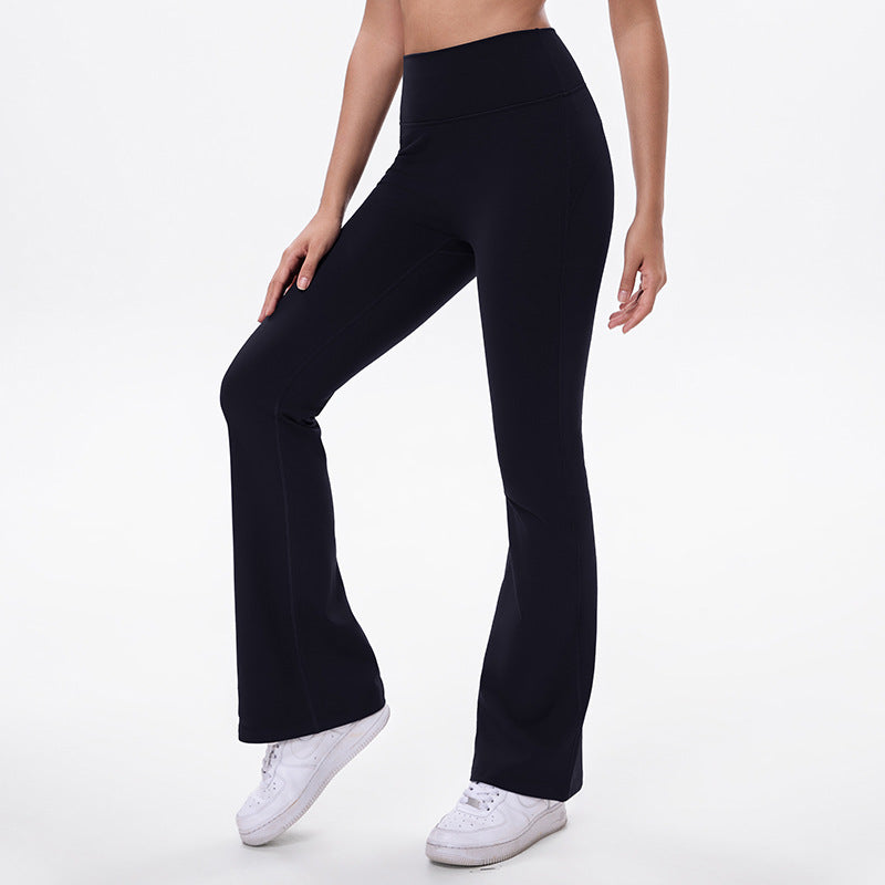 fleece-lined yoga pants women's high waist hip lift outwear sports fitness pants casual yoga wide leg pants flarepants