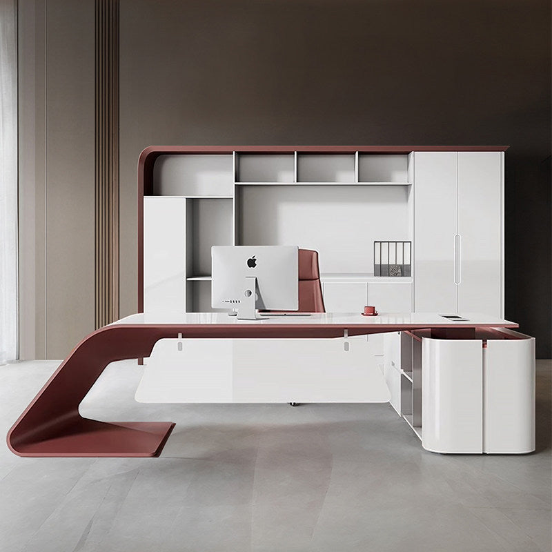Saint li paint boss table fashion president table casual modern elegant executive table and chair combination light luxury office desk and chair