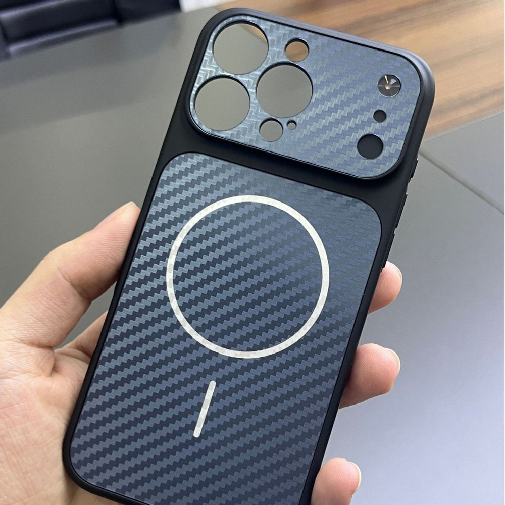 Apple iphone 17 carbon fiber texture corning high-alumina phone case - instantly upgrade to iphone 17 pro max magnetic matte finish