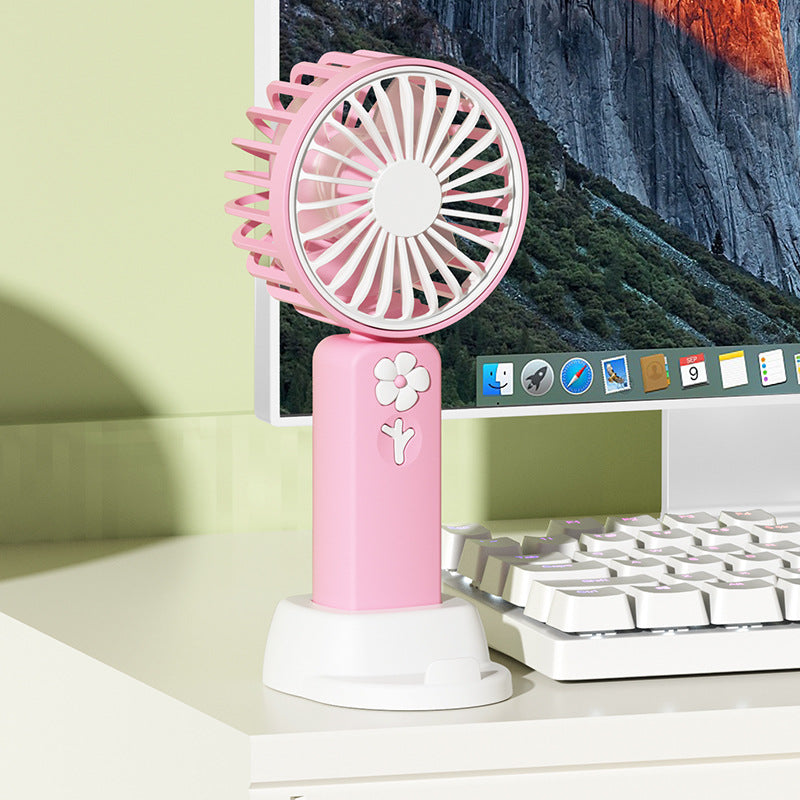 running volume mini handheld fan small portable desktop silent student usb charging stand small fan