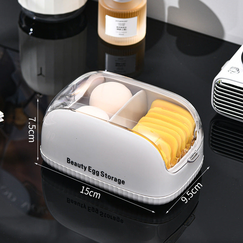 Powder puff storage box, convenient dust-proof beauty egg, skin care product makeup box with lid, cotton pad sponge egg storage box