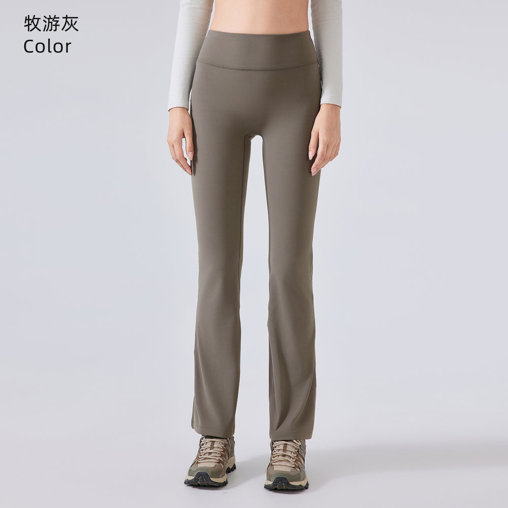 High-waisted yoga pants for women, stretchy flare leggings, fleece-lined, slimming, butt-lifting, fitness yoga wear, autumn/winter daw181