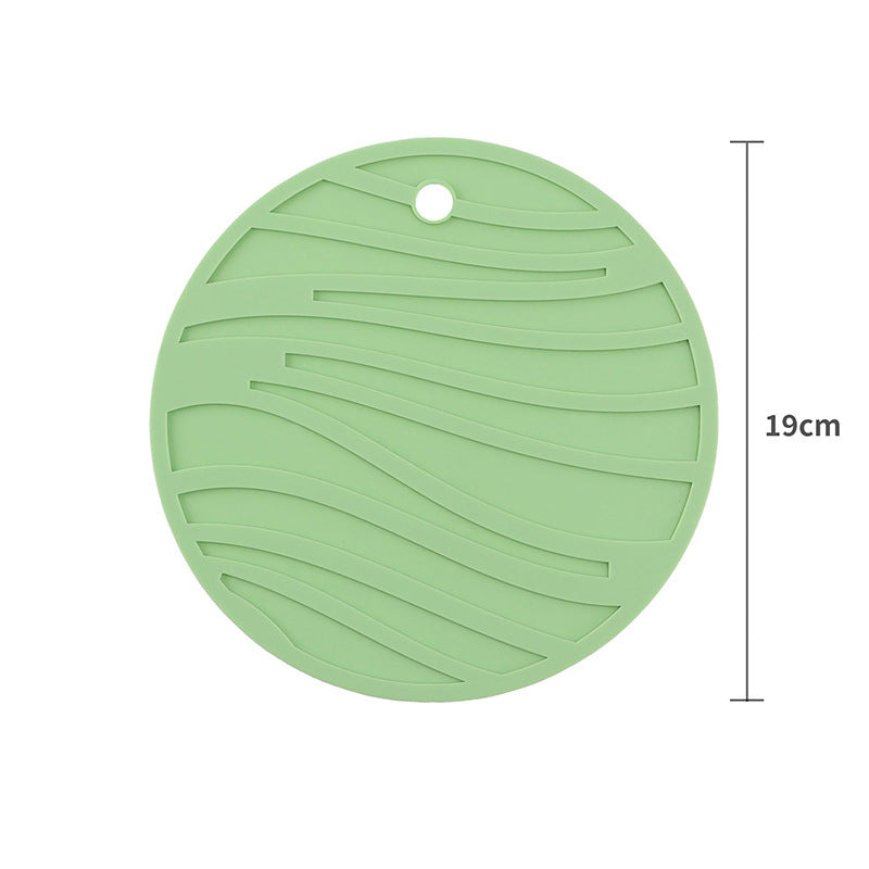Cross-border supply of round silicone thermal insulation pads, printing custom household anti-scalding and non-slip pot pads, tableware, silicone thermal insulation pads