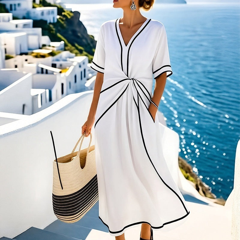 women's summer dress - polished bohemian style elegant maxi dress for cross-border e-commerce and workwear