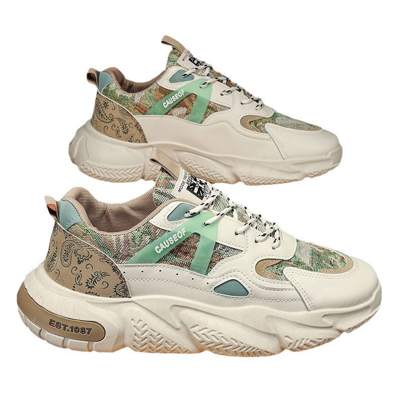 Spring & fall men's shoes new arrival breathable shoes men's sports shoes k-styletrendyeasiest for matchwhitethick solecasual dad shoes