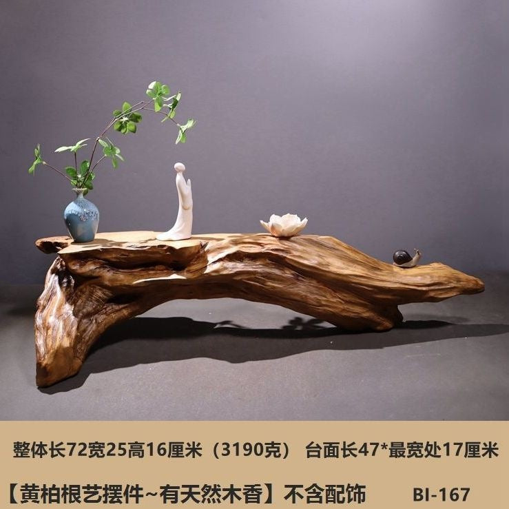 Weathered dead wood ornaments 2 thuja root carving bonsai bottom base tea ceremony tea room tea table dry tea table