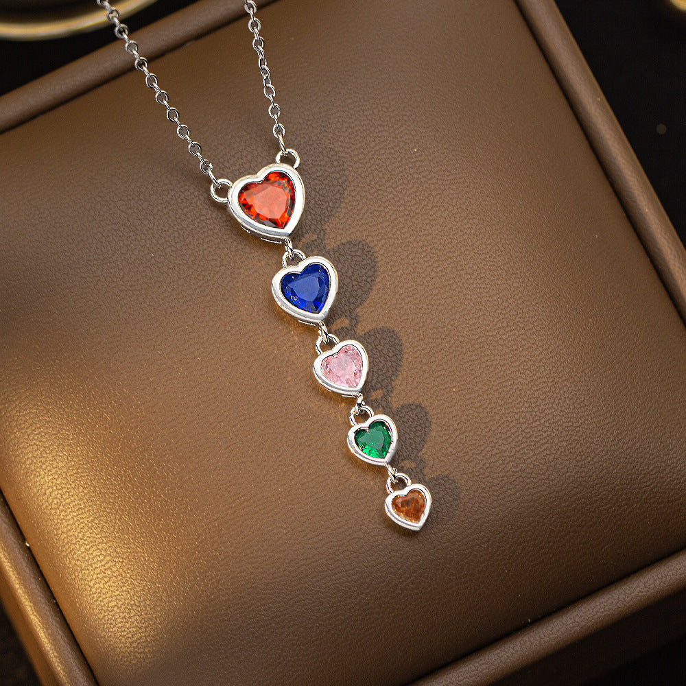 [set] cross-border fashion elegant light luxury full zirconium sweater chain exquisite copper micro-embedded earrings necklace jewelry combination