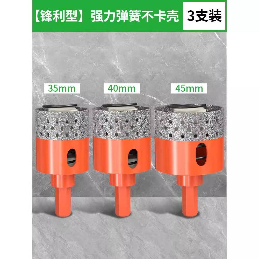 Baolian tile hole opener with spring dry punching marble rock slab special punching drill bit does not card brick tile reaming