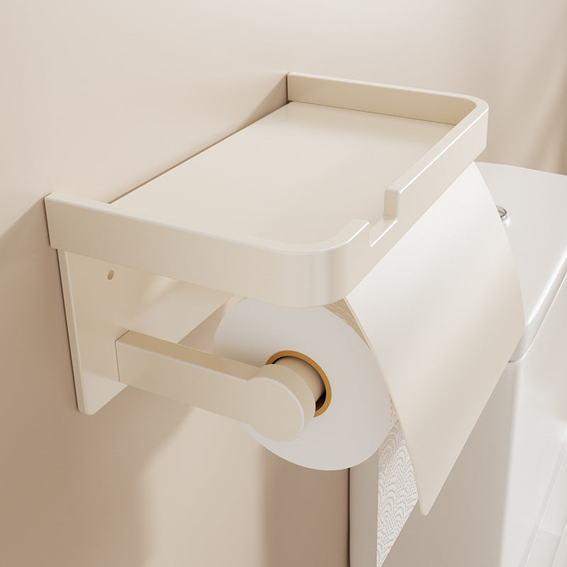 Cream White Toilet Tissue Box No Punching Toilet Roll Paper Drawing Creative Bathroom Toilet Paper Storage Shelf