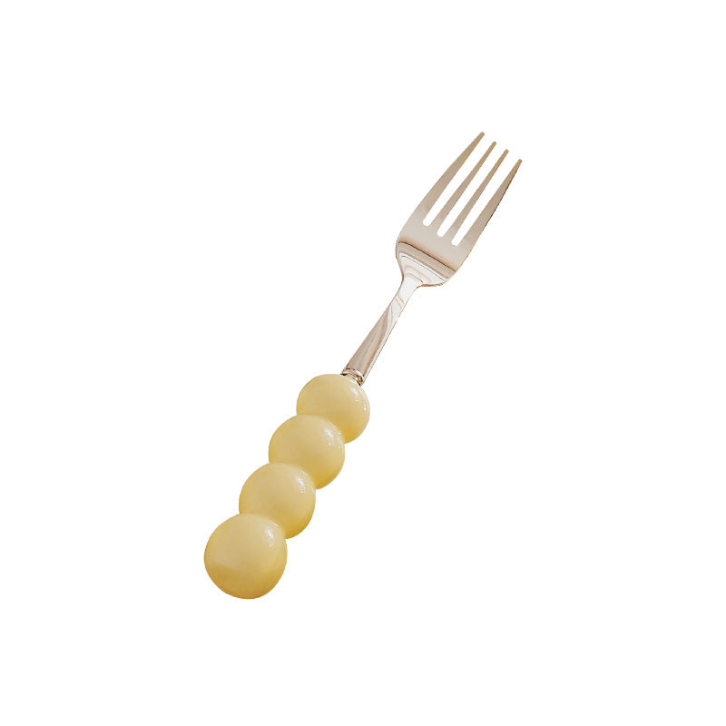 Luxury thickened ceramic handle cutlery set - high-end tableware, food-grade stainless steel forks and spoons for hotels, restaurants, wholesale